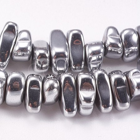 Electroplated Non-magnetic Synthetic Hematite Beads Strands G-P367-G08-1