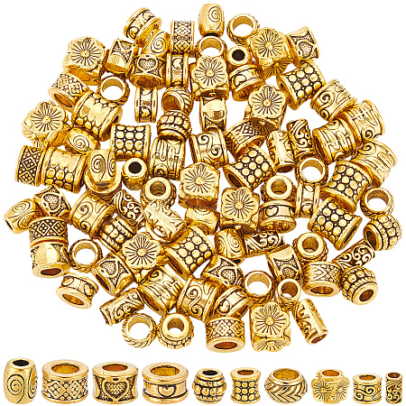 100Pcs 10 Styles Tibetan Style Zinc Alloy Beads FIND-SP0005-95-1
