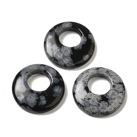 Natural Snowflake Obsidian Pendants G-T122-76M-1