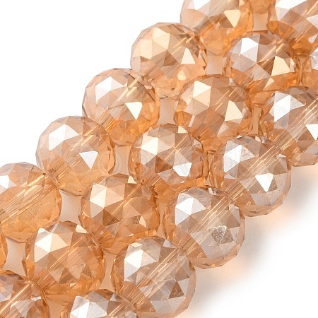 Transparent Electroplate Glass Beads Strands EGLA-N002-34F-F01-1