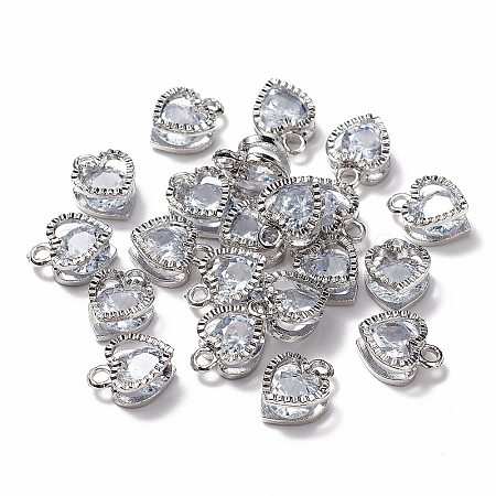 Heart Alloy Charms ZIRC-R007-043A-02-1