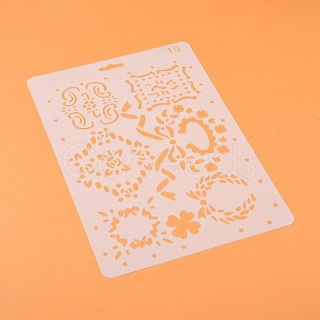 Plastic Reusable Drawing Painting Stencils Templates DIY-F018-B19-1