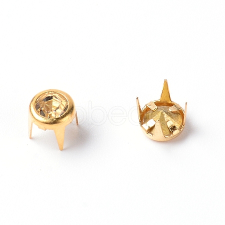 Brass Glass Rhinestone Spikes LS-FIND-WH0070-82A-01-1