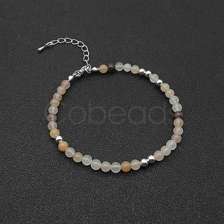 Natural Sunstone  Bead Bracelet ZW6419-1-1