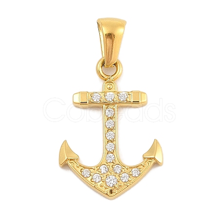 Ion Plating(IP) 304 Stainless Steel Micro Pave Cubic Zirconia Pendants STAS-D112-03G-07-1