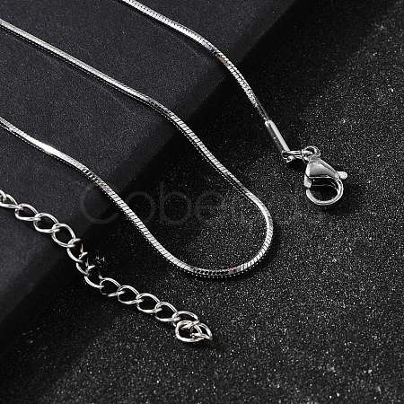 1.2MM 304 Stainless Steel Snake Chain Necklaces for Women Men STAS-V011-04B-P-1
