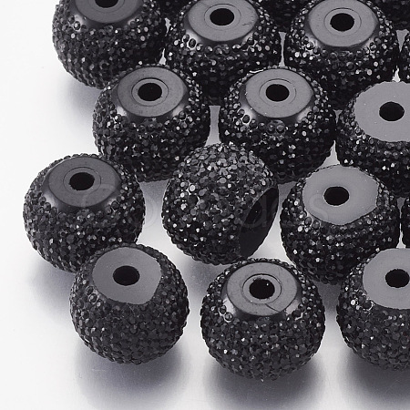 Resin Rhinestone Beads RESI-T020-02F-01-1