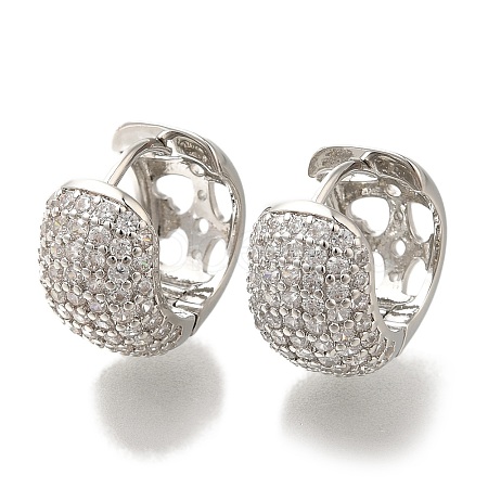 Rack Plating Brass Micro Pave Cubic Zirconia Hoop Earrings EJEW-H016-13P-04-1