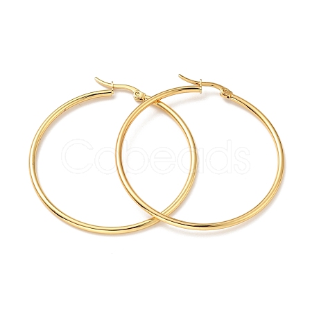 PVD Vacuum Plating 201 Stainless Steel Hoop Earrings with 304 Stainless Steel Pins for Women EJEW-D279-12G-01-1