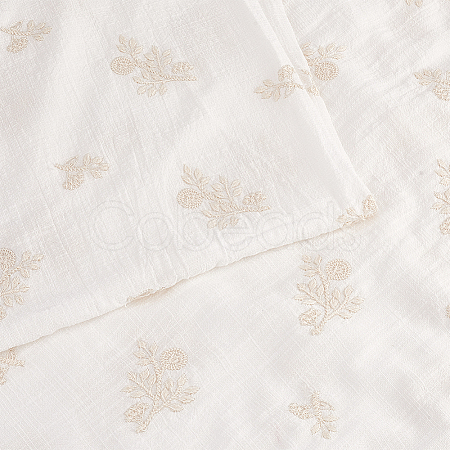 Flower Pattern Linen Cotton Fabric for Clothing Accessories DIY-WH0632-51-1