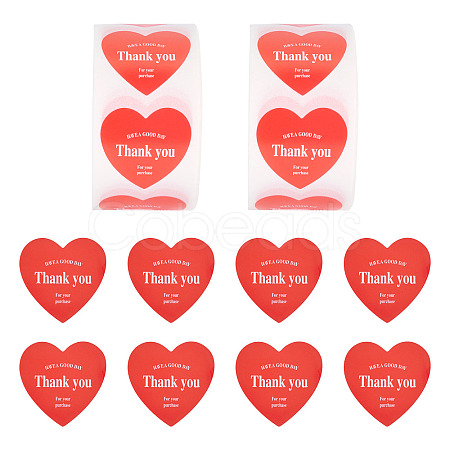 2Roll Heart with Thank You Roll Stickers DIY-TA0013-58C-1