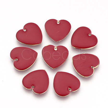 Brass Enamel Pendants KK-Q679-05G-1
