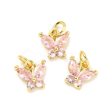 Rack Plating Brass Inlaid Cubic Zirconia Charms KK-G394-03G-06-1