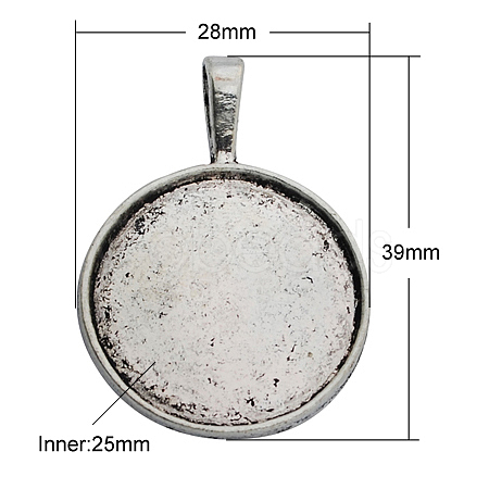 Alloy Pendant Cabochon Settings X-PALLOY-A13368-AS-RS-1