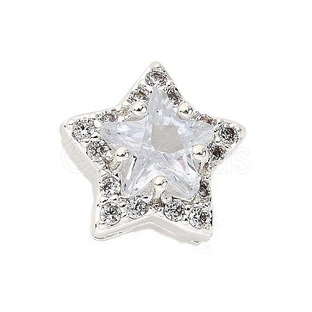 Brass Micro Pave Cubic Zirconia Beads KK-D408-11S-02A-1