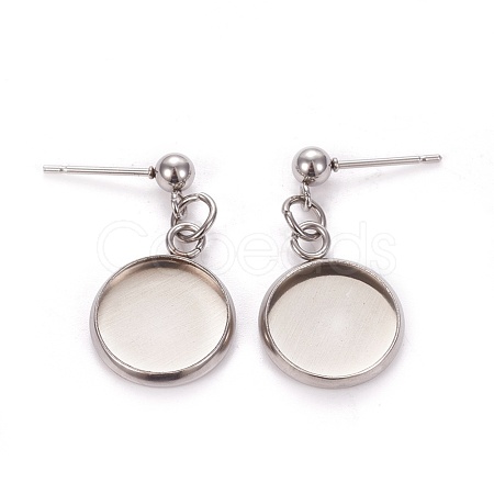 Tarnish Resistant 304 Stainless Steel Stud Earring Settings STAS-L226-019G-P-1