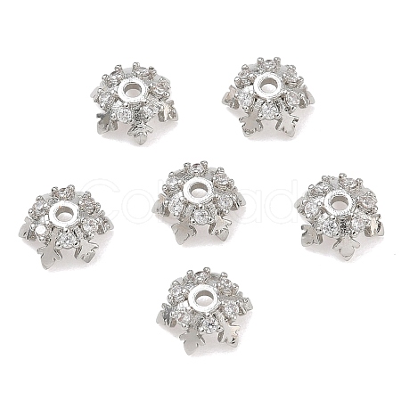 Brass Micro Pave Cubic Zirconia Bead Caps CU-CBA6E4E-08P-1