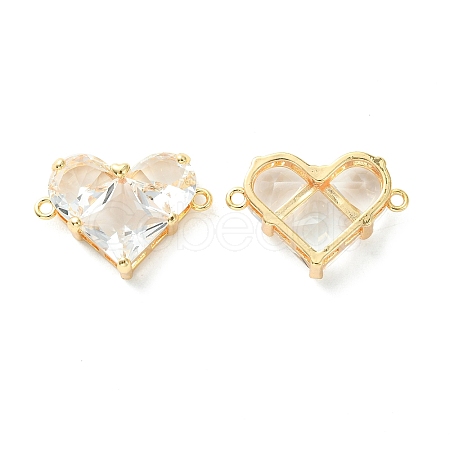 Brass Pave Cubic Zirconia Connector Charms KK-L208-04G-05-1