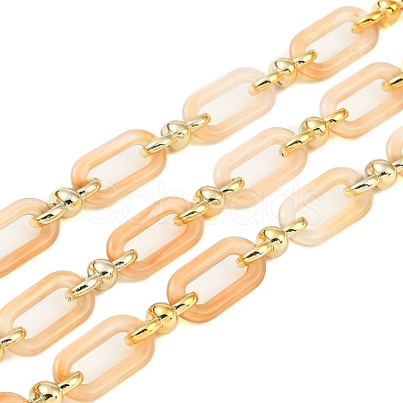 Rack Plating Acrylic & CCB Plastic Chain CHAC-H001-01K-1