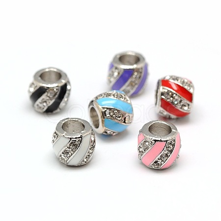 Platinum Plated Alloy Enamel Rhinestone European Beads MPDL-A023-A-1