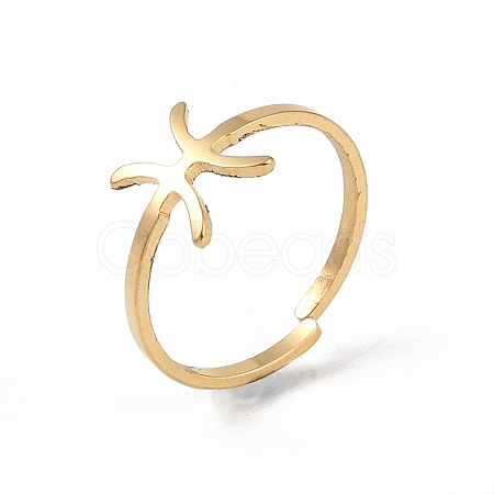 Real 18K Gold Plated 304 Stainless Steel Adjustable Finger Ring RJEW-L115-01G-03-1