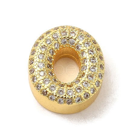 Brass Micro Pave Clear Cubic Zirconia Charms ZIRC-C009-01G-O-1