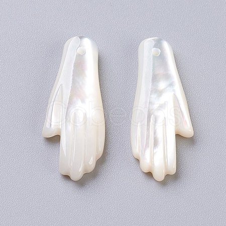 Natural White Shell Mother of Pearl Shell Pendants SSHEL-L017-011-1