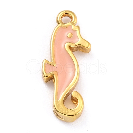 Golden Brass Enamel Pendants KK-P197-19B-G-1