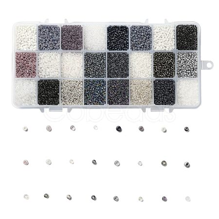 600G 24 Colors Glass Seed Beads SEED-JP0008-01-2mm-1