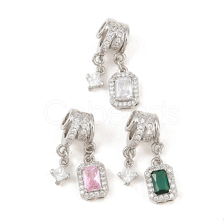 Brass Micro Pave Cubic Zirconia Pendants KK-Z151-17P-1