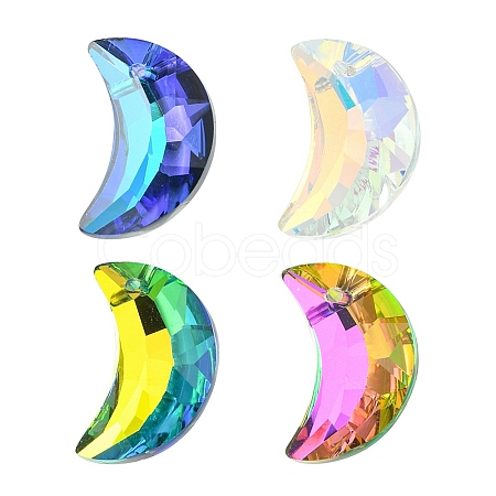 4Pcs 4 Colors Electroplated Glass Pendants EGLA-YW0001-58-1