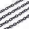 304 Stainless Steel Textured Cable Chains, Unwelded, with Spool, Oval, Electrophoresis Black, 3x2x0.6mm, about 32.8 Feet(10m)/roll