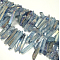 Electroplate Natural Nuggets Quartz Crystal Beads Strands, Grade AB, Dyed, AB Color Plated, Royal Blue, 17~47x10~11x6~6.5mm, Hole: 1mm, about 53pcs/strand, 15.4 inch