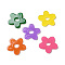 Acrylic Cabochons, Flower, Mixed Color, 33x35x2.5mm