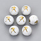 Electroplate Glass Beads, Round with Constellations Pattern, Golden Plated, Aquarius, 10mm, Hole: 1.2mm