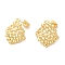 Brass Rhombus Net Stud Earrings, Long-Lasting Plated, Cadmium Free & Lead Free, Real 18K Gold Plated, 22x21mm