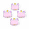 Transparent Acrylic Beads, with Enamel, Crown, Pearl Pink, 22x25x8mm, Hole: 2.5mm