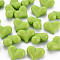 Opaque Acrylic Beads, Heart, Yellow Green, 17x22x10mm, Hole: 1.4mm