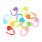 Eco-Friendly ABS Plastic Knitting Crochet Locking Stitch Markers Holder, Mixed Color, 22x11x3mm, Pin: 1mm