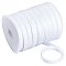 Polyester Satin Ribbon, Cheongsam Hemming Ribbon, Flat, White, 3/8 inch(10mm), about 87.49 Yards(80m)/Roll