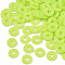 Handmade Polymer Clay Beads, Disc/Flat Round, Heishi Beads, Green Yellow, 6x1mm, Hole: 2mm, about 23500pcs/1000g