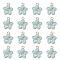 Light Gold Plated Alloy Enamel Pendants, Flower, Light Sky Blue, 17x14.5x1.5mm, Hole: 1.6mm