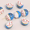 Handmade Porcelain Beads, Maneki Neko Cat, Dodger Blue, 13x14mm