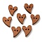 Heart Shaped Paint Buttons , Wooden Buttons, Sienna, about 20mm long, 16mm wide,Hole:2mm, 100pcs/bag