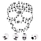 Craft Style Acrylic Beads, Skull, White, 10x9x10mm, Hole: 3.5~4mm