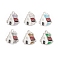 Alloy Enamel Pendants, House Charm, Platinum, Mixed Color, 19.5x17x1.4mm, Hole: 2mm