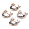 Alloy Resin Pendants, with Glitter Powder, Dolphin, Lead Free, Golden, Gray, 15x19x2.5mm, Hole: 1.6mm