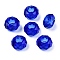 Glass European Beads, Large Hole Beads, No Metal Core, Rondelle, Blue, 14x8mm, Hole: 5mm