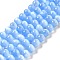 Natural Selenite Beads Strands, Grade A, Dyed, Round, Cornflower Blue, 8.5mm, Hole: 0.8mm, about 46pcs/strand, 15.35''(39cm)