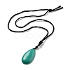 Synthetic Turquoise Pendant Necklace with Nylon Cord for Women NJEW-L464-A03-3